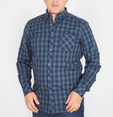 Mens The Original Ben Sherman MB1512M Blue Checked Long Sleeve Button Up Shirt