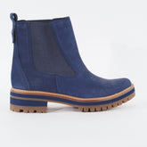 Womens Timberland Courmayeur Valley A254N Navy Leather Pull On Casual Boots