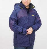 Mens Jack Wolfskin Uni 5006531 Evening Blue Breathable Warm Hooded Hiking Jacket