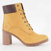 Womens Timberland Allington A1HLS Wheat Nubuck Leather Lace Heeled Casual Boots