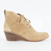 Womens Timberland Premium 8605R Light Brown Leather Lace Up Wedge Ankle Boots