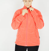 Womens Jack Wolfskin Moon Track 1700301 Hot Coral Zip Up Warm Fleece Sweatshirt