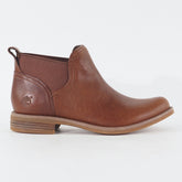 Womens Timberland A112B Warm Brown Leather Pull On Casual Chelsea Boots