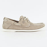 Mens Timberland Heritage 2 Eye 6366A Light Grey Leather Lace Casual Boat Shoes