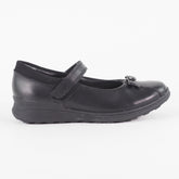 Girls Clarks Mariel Wish Black Leather Leader One Strap School Walking Shoes