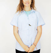 Womens Jack Wolfskin Kepler 1401723 Pale Purple Checks Light Short Sleeve Shirt