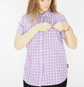 Womens Jack Wolfskin Flaming Vent 1401641 Hyacinth Checks Shortsleeve Shirt