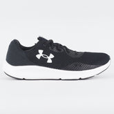 Mens Under Armour Charged Pursuit 3 Black Mesh Running Lace Up Sports Trainers