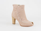 Womens Timberland Marge Peep 25685 Mauve Leather Bootie High Heel Ankle Boots