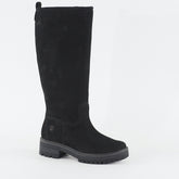 Womens Timberland Courmayeur Valley High A23YF Black Nubuck Leather Zip Up Boots
