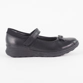 Girls Clarks Mariel Wish Black Leather Leader One Strap School Walking Shoes