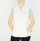 Womens Jack Wolfskin Winnipeg 1702911 White Sand Zip Up Fleece Bodywormer Vest