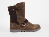 Girls Timberland Kidder Hill A19WT Brown Leather Side Zip Kids Winter Boots