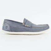 Mens Timberland Odelay Penny A13ZR Navy Blue Leather Slip On Casual Loafer Shoes