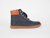 Boys Timberland Groveton A143X Blue Leather Lace Up Kids Winter Chukka Boots