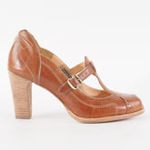 Womens Timberland Marge 67627 Tan Leather T Strap High Heeled Occasion Shoes