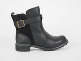 Womens Timberland Stoddard Quilted A128A Black Leather Pull On Warm Winter Boots
