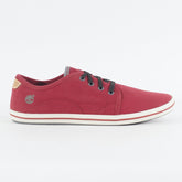 Mens Timberland EK Casco Bay 5228A Burgundy Canvas Lace Up Low Casual Shoes