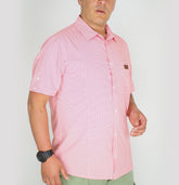 Mens Jack Wolfskin Kepler 1401671 Red Fire Checks Short Sleeved Shirt