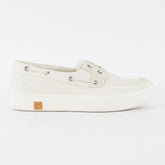 Womens Timberland 2 Eye A1A18 Off White Canvas Lace Up Casual Boat Light Shoes