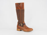 Womens Timberland Bethel 26639 Brown Leather Pull On Shoes Winter Tall Boots