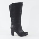 Womens Timberland Stratham 8610A Black Leather Zip Side Formal Tall Boots