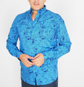 Mens The Original Ben Sherman MA1270M Paisley Alaskan Blue The Beatles Shirt