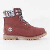 Womens Timberland Premium 6 Inch A1FK7 Burgundy Leather Lace Up Casual Boots