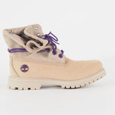 Womens Timberland Roll Top A21UK Beige Leather Lace Up Casual Walking Boots