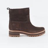 Womens Timberland Courmayeur Brown Leather Zip Side Warm Faux fur In Boots