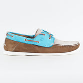 Mens Timberland EK Heritage 6935A Blue Brown Teal 2 Eyed Lace Up Boat Shoes