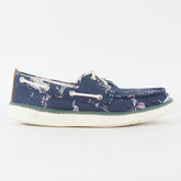 Mens Timberland Hookset Handcrafted 2 Eye A17PI Navy Canvas Lace Up Boat Shoes