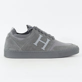 Mens Hackett London Entry Knit HMS20855 945 Grey Leather Textile Casual Shoes