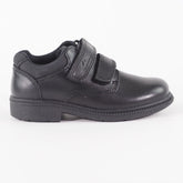 Boys Clarks Deaton Pre Black Leather Double Strap School Walking Kids Shoes