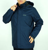 Mens Jack Wolfskin Texapore 5006511 Night Blue Zip Up Windproof Hooded Jacket