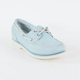 Womens Timberland EK Amherst 2 Eye 8339B Light Blue Leather Casual Boat Shoes