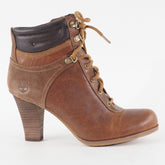 Womens Timberland EK Wingate Hiker 8614R Brown Leather Lace Up High Heeled Boots