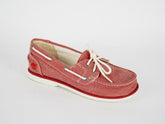 Womens Timberland 2 Eye 3929R Muted Red Canvas Slip On Boat Ladies Shoes