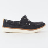 Mens Timberland Hookset Handcrafted 2 Eye A17PT Black Canvas Lace Up Boat Shoes