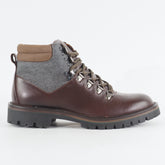 Mens Hackett London Fox Group Hiking HMS20745 Dark Brown Leather Casual Boots