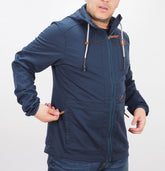 Mens Jack Wolfskin Manitoba II 1303011 Night Blue Zip Up Light Casual Jacket