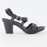 Womens Timberland Belicia Sandal 15665 Black Leather Strappy Buckle Casual Heels