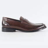 Mens John White Wallace Dark Brown Leather Slip On Formal Shoes