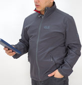 Mens Jack Wolfskin Motion Flex 1302931 Dark Steel Zip Up Light Hiking Jacket