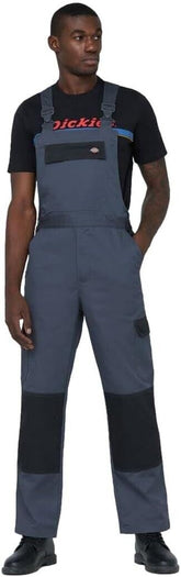 Mens Dickies Everyday B&B Overall Grey Black Work Strong Trousers