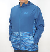 Mens Jack Wolfskin Exhalation 5010611 Ocean Wave Light Hooded Windproof Jacket