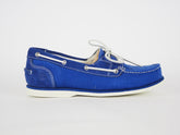 Womens Timberland EK Classic 2 Eye A14M2 Blue Leather Fabric Slip On Boat Shoes