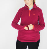 Womens Jack Wolfskin Echo 1707282 Fall Red Half Zip Fleece Jumper