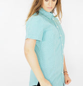 Womens Jack Wolfskin 1401611 Green Lake Checks Button Up Shortsleeve Shirt