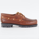 Mens Timberland Authentic Handsewn A68QY Brown Leather Lace Up Casual Boat Shoes